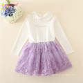 Primavera Crianças Meninas De Malha Camisola Vestidos Baby girl tulle lace TUTU Inverno princesa jumper pullover